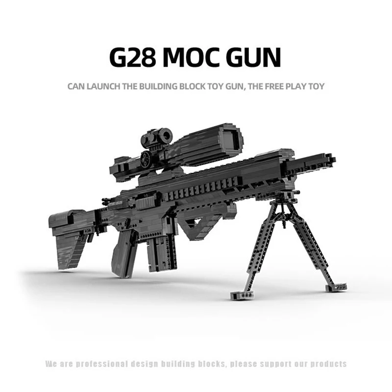 

Конструктор Военная снайперская винтовка G28, сборные блоки кубики MOC, 40 шт. пуль, оружие Второй мировой войны, техническая городская полиция, ...
