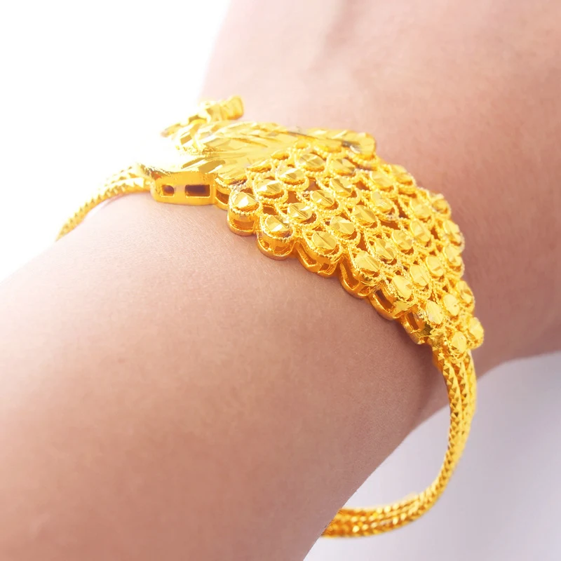 Женский золотистый браслет с подвесками в стиле Феникса | Украшения и аксессуары