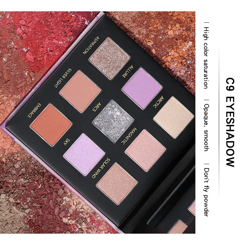Pudaier 9 цветов матовые блестящие тени для век Pallete Sunset Polar Light Milky Way Serices