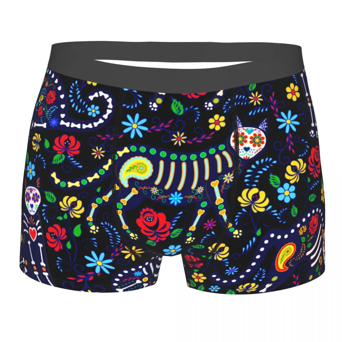 

Boxer Men Underwear Male Panties Calavera Cats And Sugar Skulls For Day Of The Dead Shorts Boxer Comfortable Shorts Homme