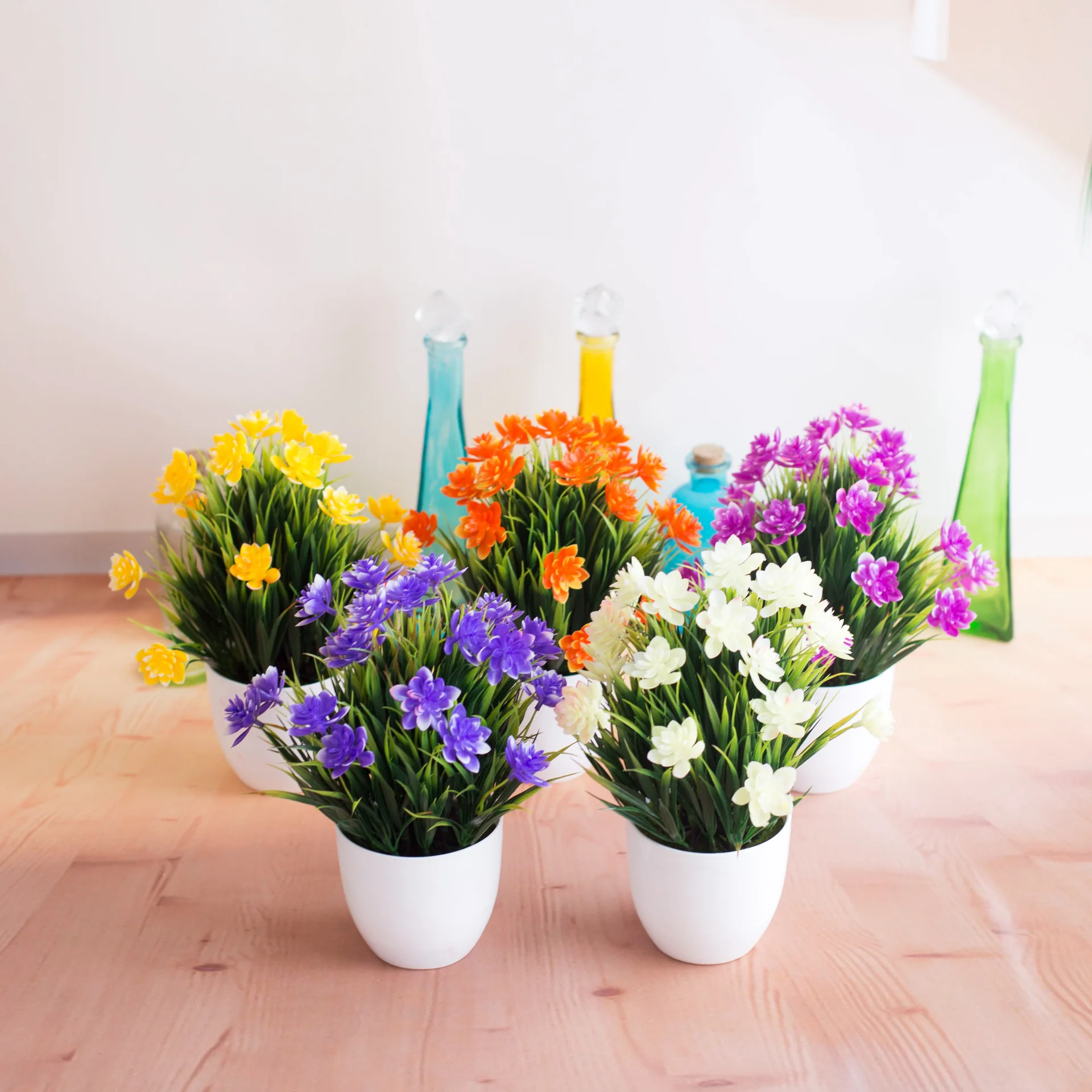 25x27 см Искусственный весенний травяной шар в горшке Домашний Сад Бонсай балкон