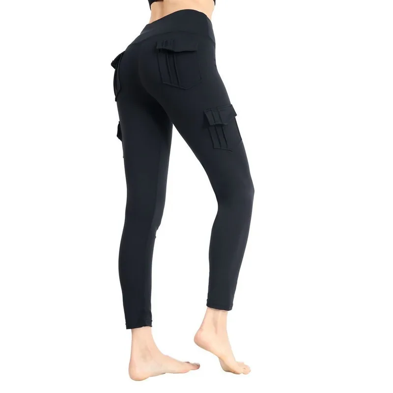 

Women Sexy Gym Leggings Skinny Sprots Pants with Pockets High Waist Push Up Ladies Workout Leggings