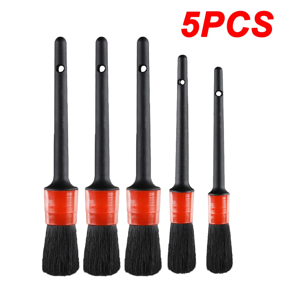 5PCS 5 шт. детальная щетка для чистки автомобиля щетка для мытья салона автомобиля колесо очистки зазора обода приборной панели вентиляционное отверстие Отделка Инструмент - Цвет: 5PCS
