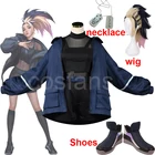Женский костюм для косплея Акали LOL KDA Baddest, пикантный костюм KDA Akali, кофта, ожерелье, полный комплект на Хэллоуин