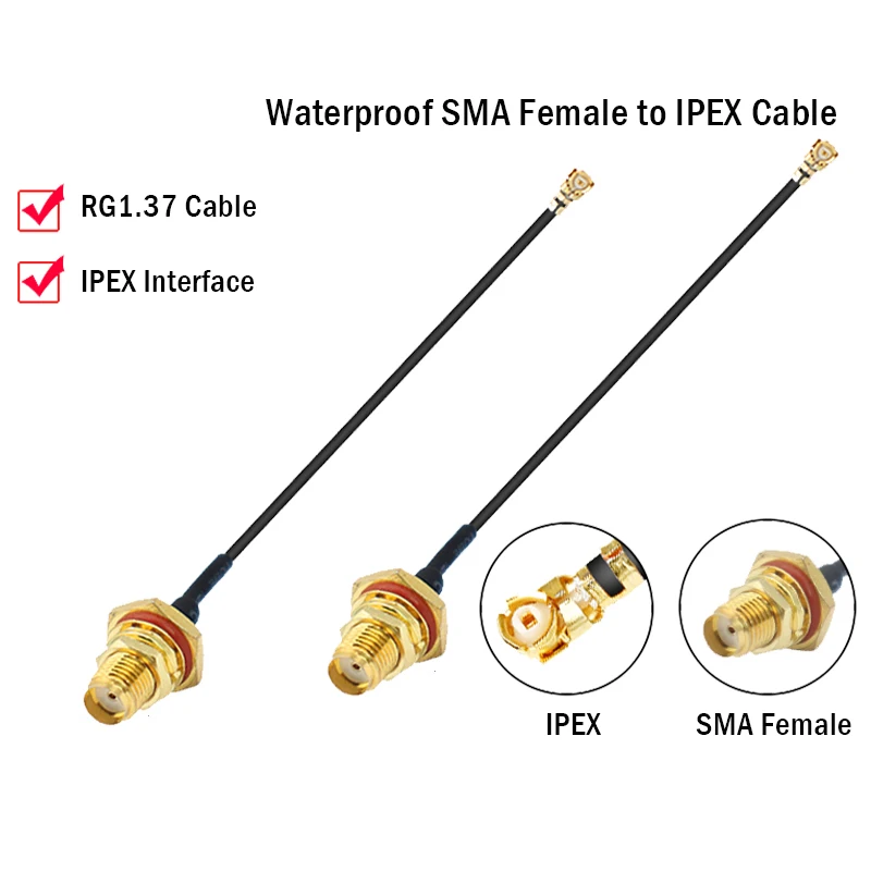 

Waterproof SMA female to IPEX adapter cable U.FL extension for 3G 4G module wifi router wireless network card RF 1.13 jumper