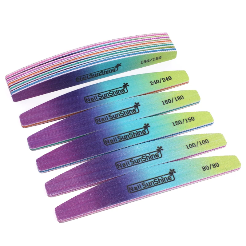 

3/5/10Pcs Thick Sandpaper Nail Art File Buffer 80/100/150/180/240 Gradient Color Boat Sanding Polishing Manicure Nail Care Tools
