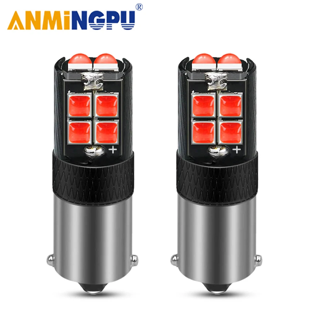 

ANMINGPU 2x Signal Lamp BA9S T4W Led Canbus 3030SMD Led BAY9S H6W BAX9S H21W Led Bulb Car Interior Light Reading Dome Lamp 12V