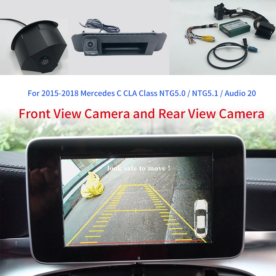 

Includes Front Rear Camera In Car Multimedia Video Interface For Mercedes Benz C200 C300 W205 NTG5.0/5.1 With Parking Guidelines