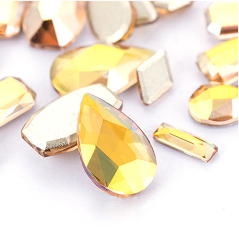 7x10 мм детали для ногтей стразы наклейка с плоской задней стороной ногтевого