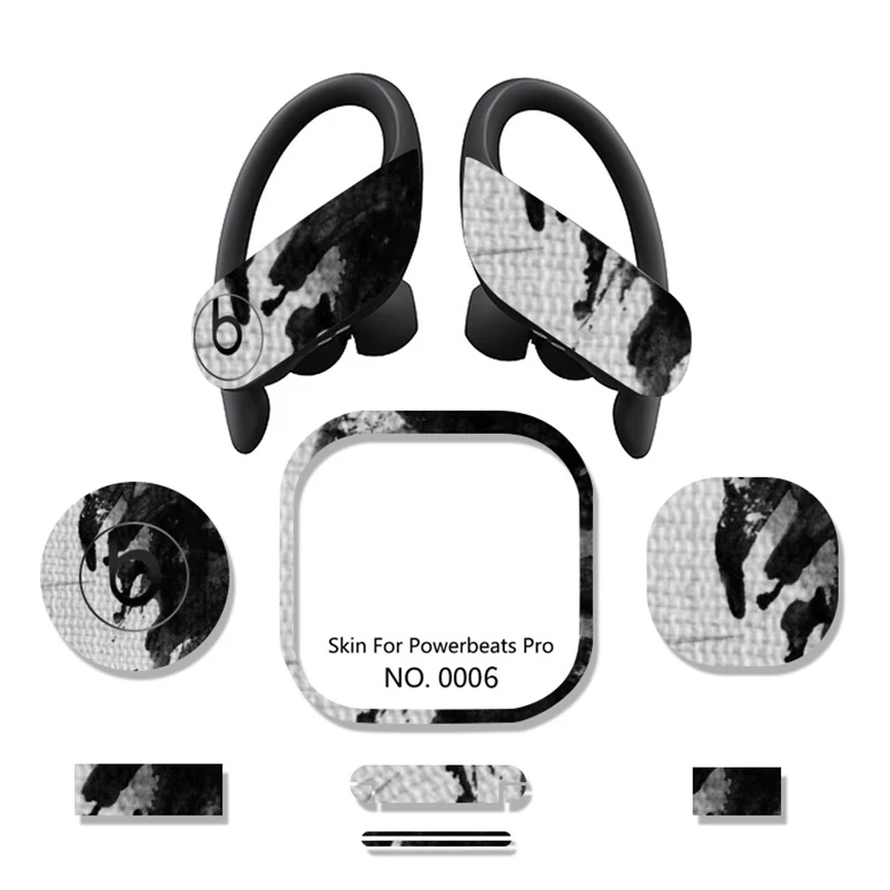 04 black Mr NEW применимый для Powerbeats Pro стикер для наушников защитная пленка Beats стикер s Персонализированная наклейка против царапин s Cool Hot - Цвет: 04 black