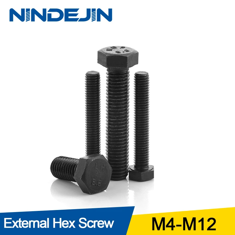 

NINDEJIN Hex Head Bolts 8.8 Grade Carbon Steel Hexagon Hex Head Screws M4 M6 M8 M10 M12 Hex Bolt