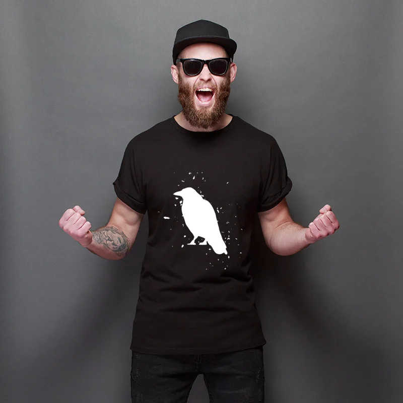 

Crow - Graphic Fashion Prevalent Cheap Tops Tees Fitted Comics T-Shirt Pure Cotton Leisure Clothing Shirt For Men