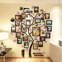 3d acrylic crystal wall sticker adhesive diy stereo photo frame tree pattern wear resistant home home accessories