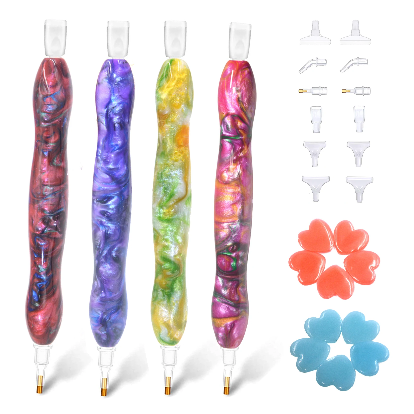 Handmade Resin 5D Diamond Painting Art Drill Pen Stylus Kit Tool Accessories and Diamond Paint Art Pen Tips Heads Placer and Wax