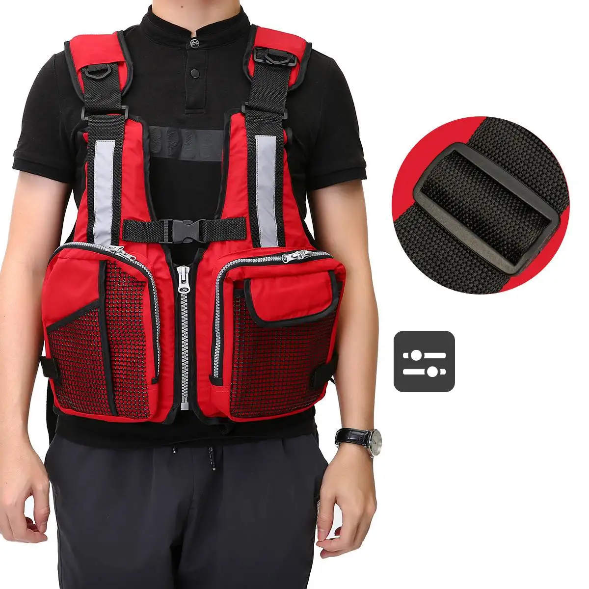 

Men Women Fishing Life Vest Outdoor Water Sports Safety Life Jacket For Boat Drifting Rafting Fishing Survival Swimwear