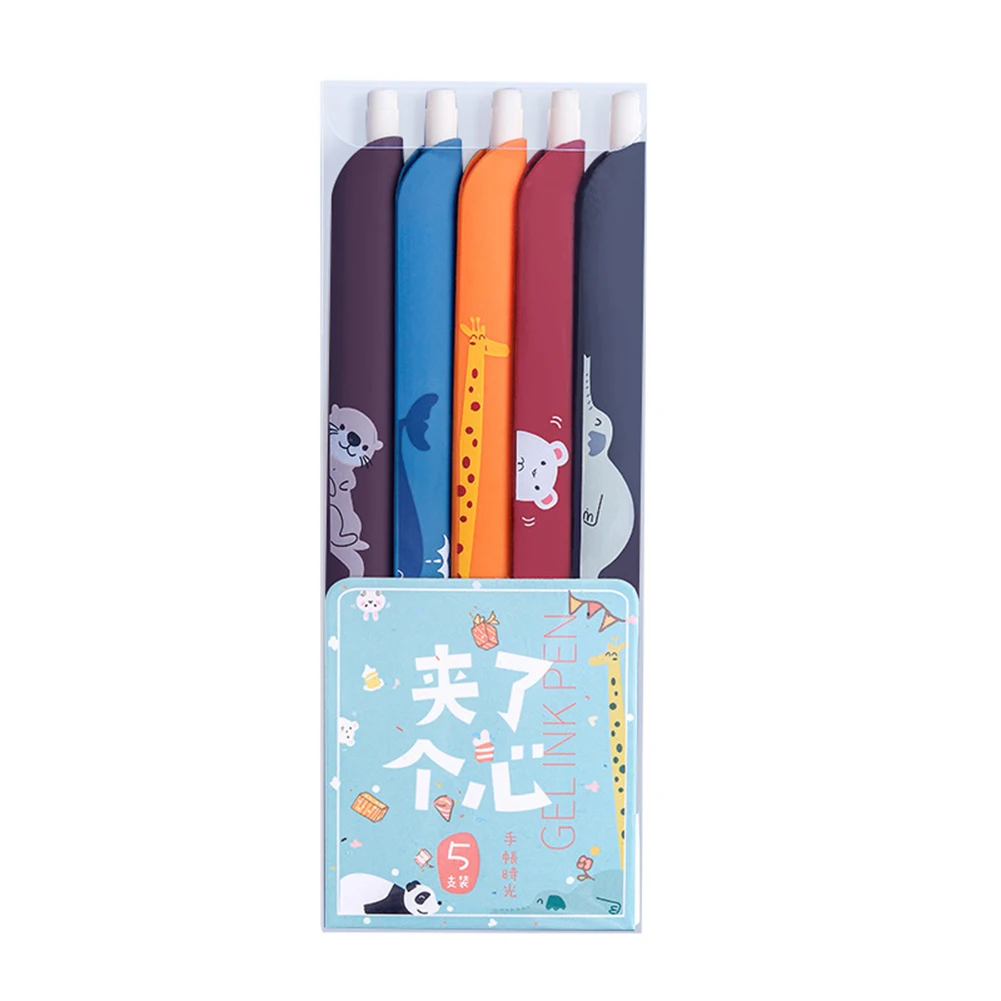 

5pcs/set 3 In 1 Multifunction Pen Color Retro Gel Pen Ruler Bookmark for Student Scrapbook Taking Note Art Writing