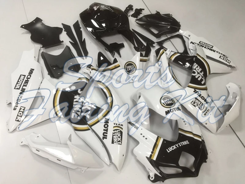 Полный комплект корпуса для GSX R 750 2008 - 2010 K8 Белый Черный Пластиковый обтекатель