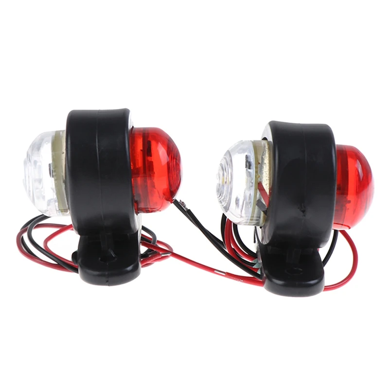 

2Pcs Car Truck Trailer LED Side Marker Light White Red Turn Signal Clearance Light Indicator Lamp For Lorry Van Caravans 10-30V