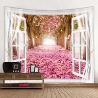 boreal europe style of the same artistic tapestry digital print garden scenery outside the window of household adornment wall pa