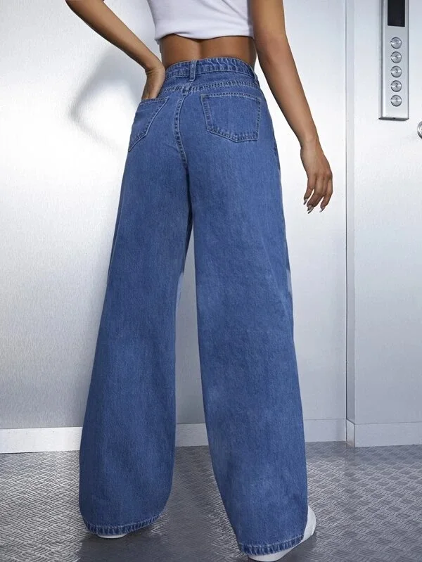 2022 new flare jeans women blue black jeans trousers plus size women's jeans images - 6