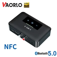 vaorlo touch button bluetooth 5 0 receiver transmitter hifi stereo audio 3 5mm rca u disk nfc wireless adapter for tv pc car kit