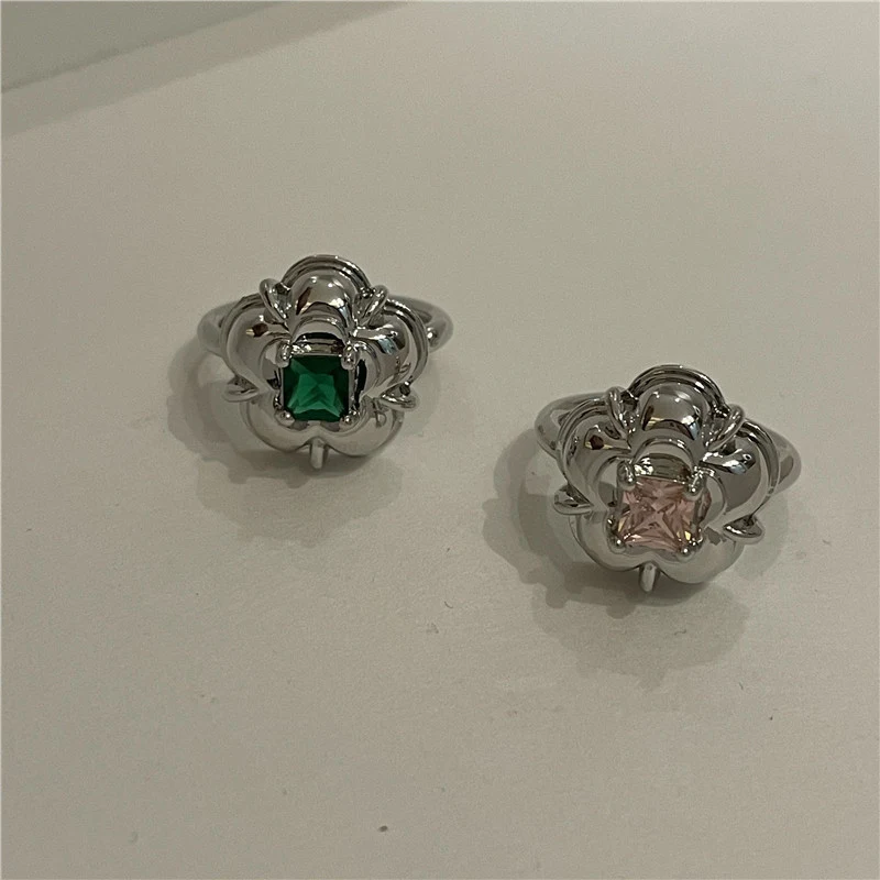 

Fashion INS Opening Adjustable Flower Ring Diamond-Studded Temperament Wild Women's Ring Jewelry Accessories Wholesale