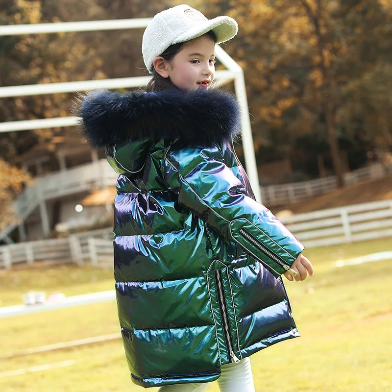 2021 New Children's Winter Down Jacket for girls clothing waterproof Coat Thicken snowsuit Kids clothes parka real Fur 5-14Yrs | Мать и