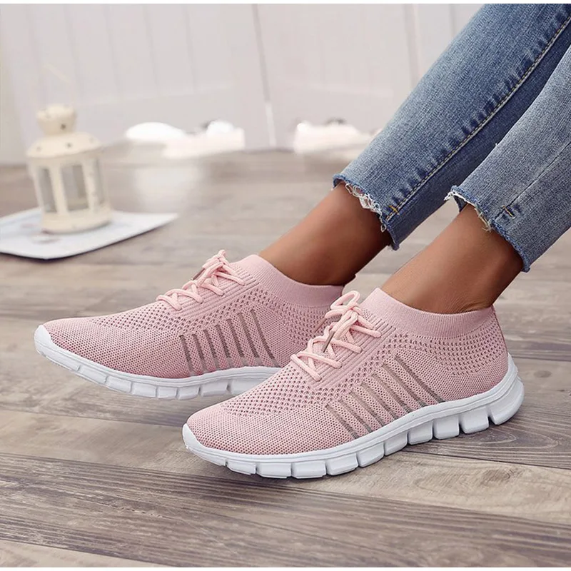 

Women's Sneakers Spring Ladies Flat Shoes Casual Women Vulcanized Women 2021 Summer Light Mesh Breathable Female Running Shoes
