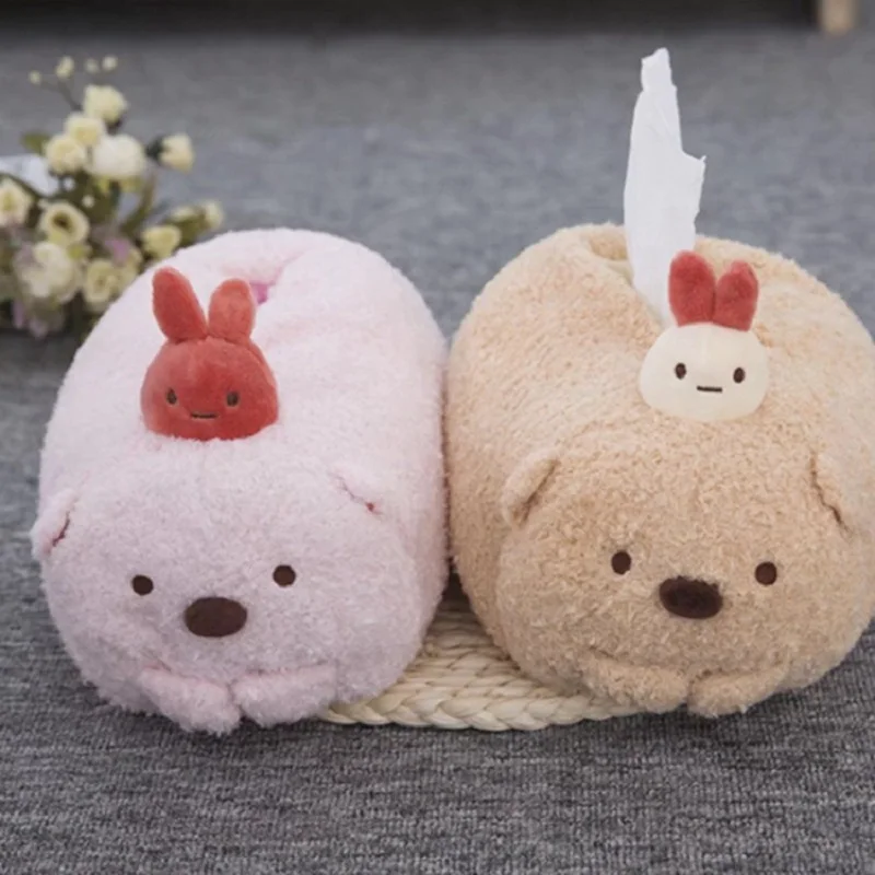 Мультяшные плюшевые автомобильные коробки для салфеток чехол Kawaii автомобиля