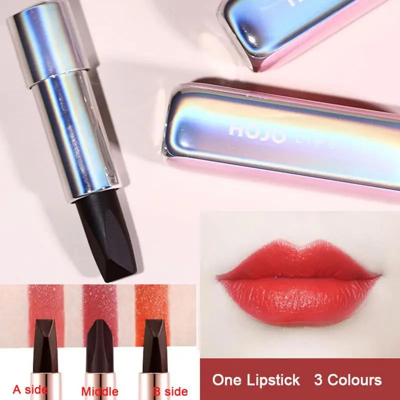

Fantasy Three-Color Lipstick Silky Lip Full Color Waterproof Three-Colors One Lipstick U3G0 Easy to Color Non-Stick Cup Lip D2F4