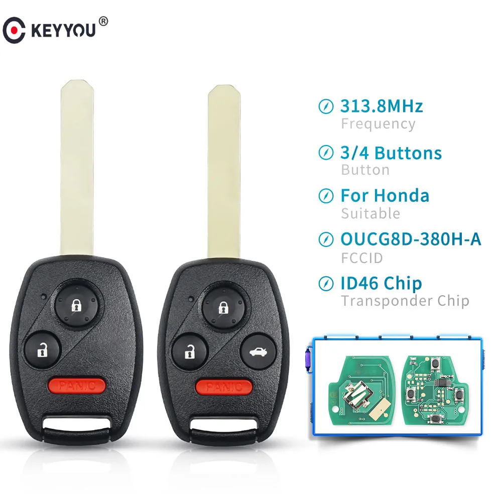 Брелок KEYYOU для автомобильного дистанционного ключа 313 8 мгц с чипом ID46 Honda Odyssey 2005