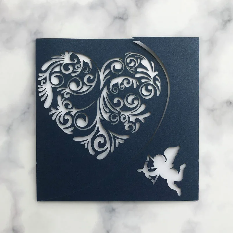 

50pcs Free Shipping Laser Cut Wedding Invitation Card Greeting Card Customize With RSVP Card Wedding Party Supplies