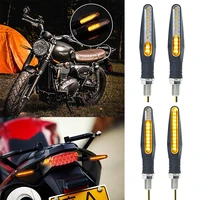 2x led motorcycle turn signals light tail flasher flowing water blinker bendable flashing lights universal for kawasaki suzuki