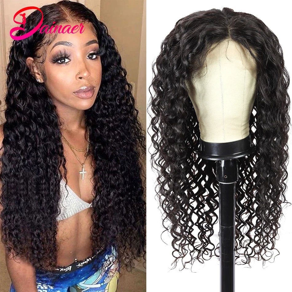 

Brazilian Human Hair Lace Wig13X4 Water Wave Lace Front Wig Pre Plucked For Women 4X4 Lace Closure Wig Curly Human Hair WIG