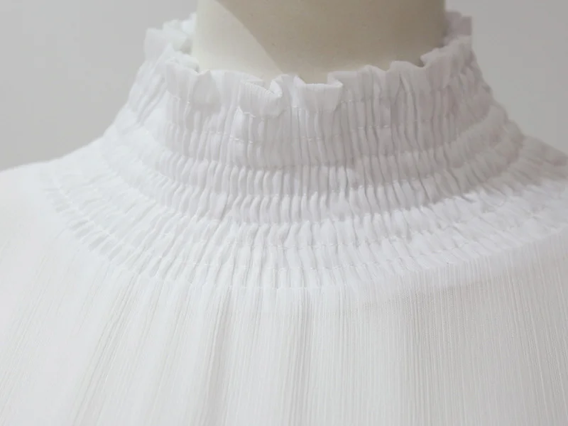 

Spring Sexy Tops And Blouses Mesh Transparent Blouse Women Ruffle Long Sleeve Shirt Summer Casual Fashion Top Blusa 2020 SJ5322V