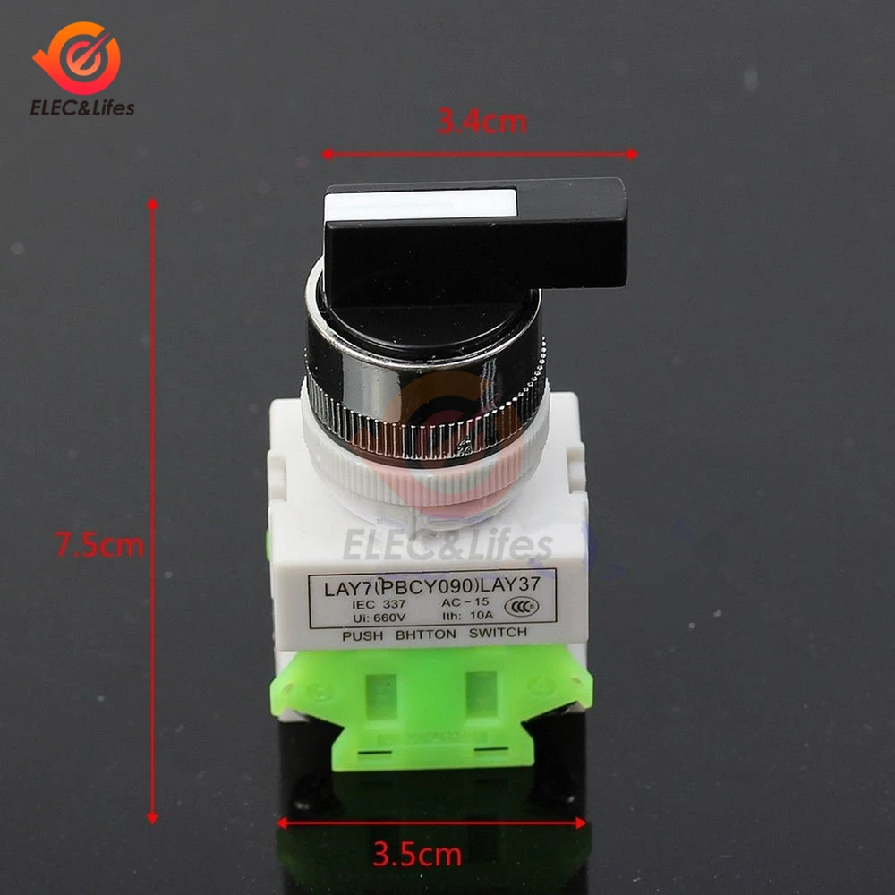 LAY7-20X/3 нормально открытый поворотный переключатель SPST 3 позиции выкл/вкл/выкл P