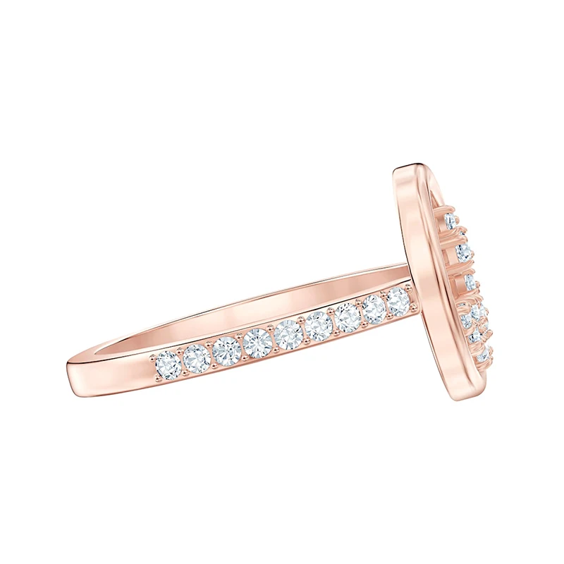 

SWA 2019 Fashion New High Quality Ring Pattern Rose Gold Round Exquisite Crystal Female Romantic Gift Engagement