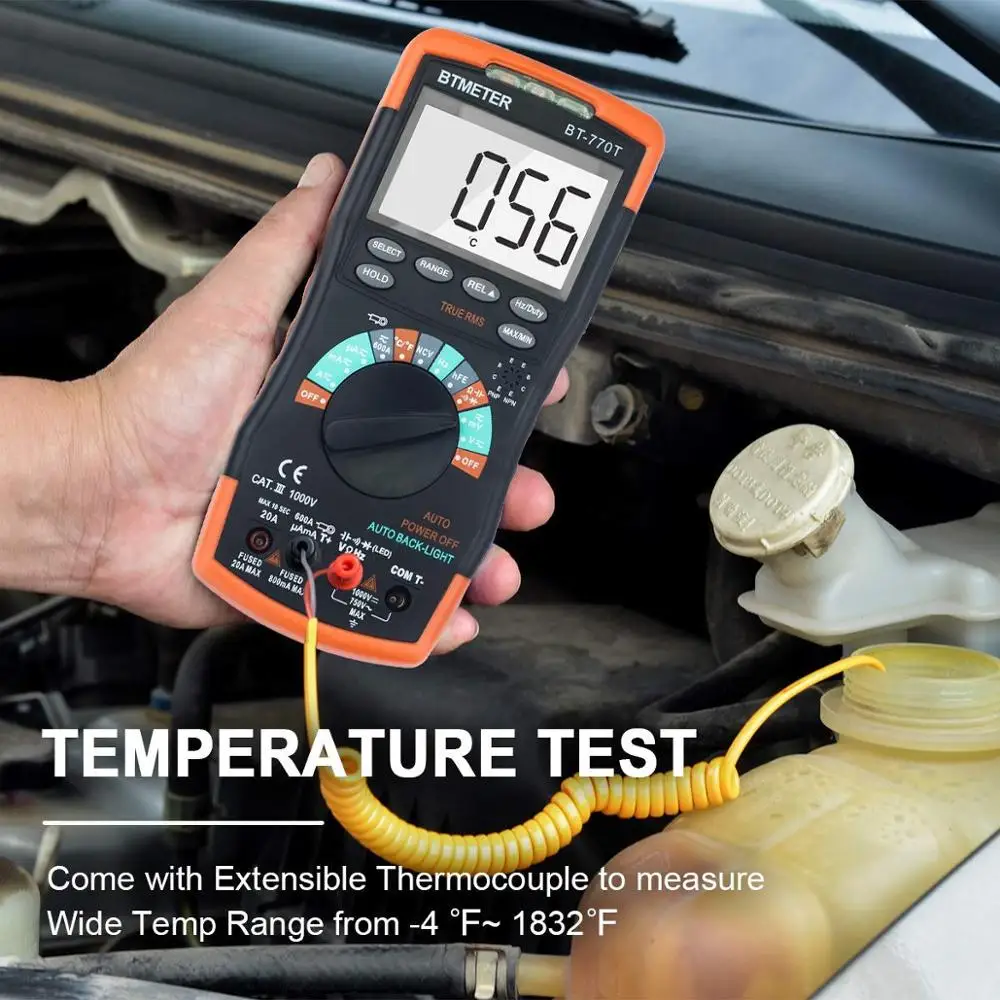 BTMETER BT 770T Цифровой мультиметр 6000 отсчетов истинный RMS Авто начиная для