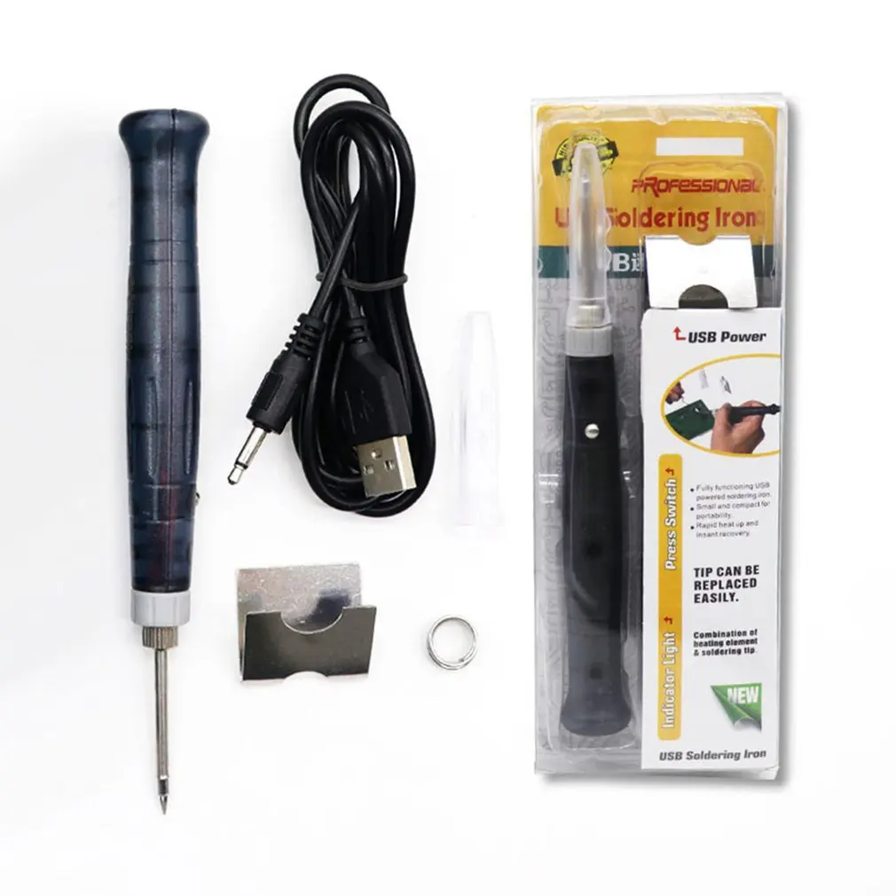 

Миниатюрный портативный Электрический паяльник с USB, 5 В, 8 Вт, ручка/наконечник с сенсорным выключателем, регулируемый Электрический паяльн...