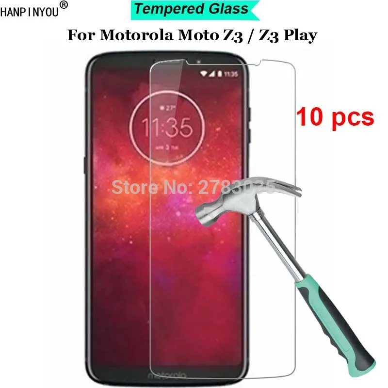 

10 шт. для Motorola Moto Z3 Play новая твердость 9H 2.5D ультра-тонкая закаленная Защитная стеклянная пленка для экрана Защита