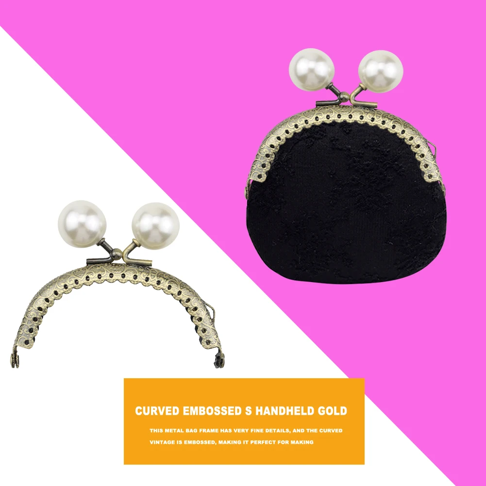 Жемчужный кошелек металлическая ручка рамка в форме дуги сделай сам клатч