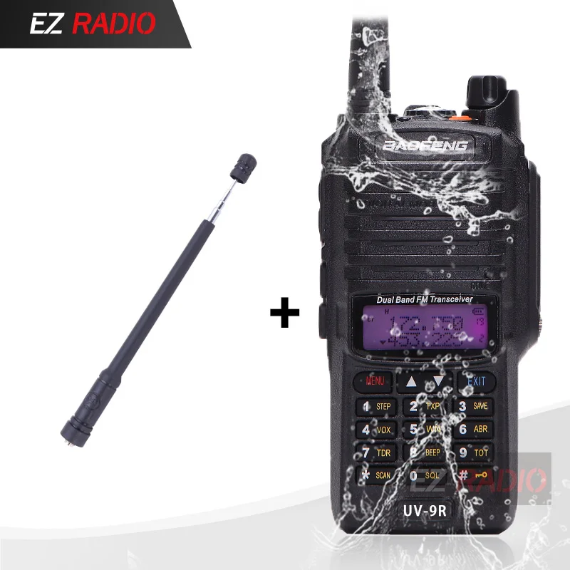 Add telescopic Baofeng 8 W радио UV-9R Водонепроницаемый IP67 Walkie Talkie 10 км Baofeng UV-XR GT-3WP UV-5S UV-5R WP Long Range радио для охоты - Цвет: Add telescopic