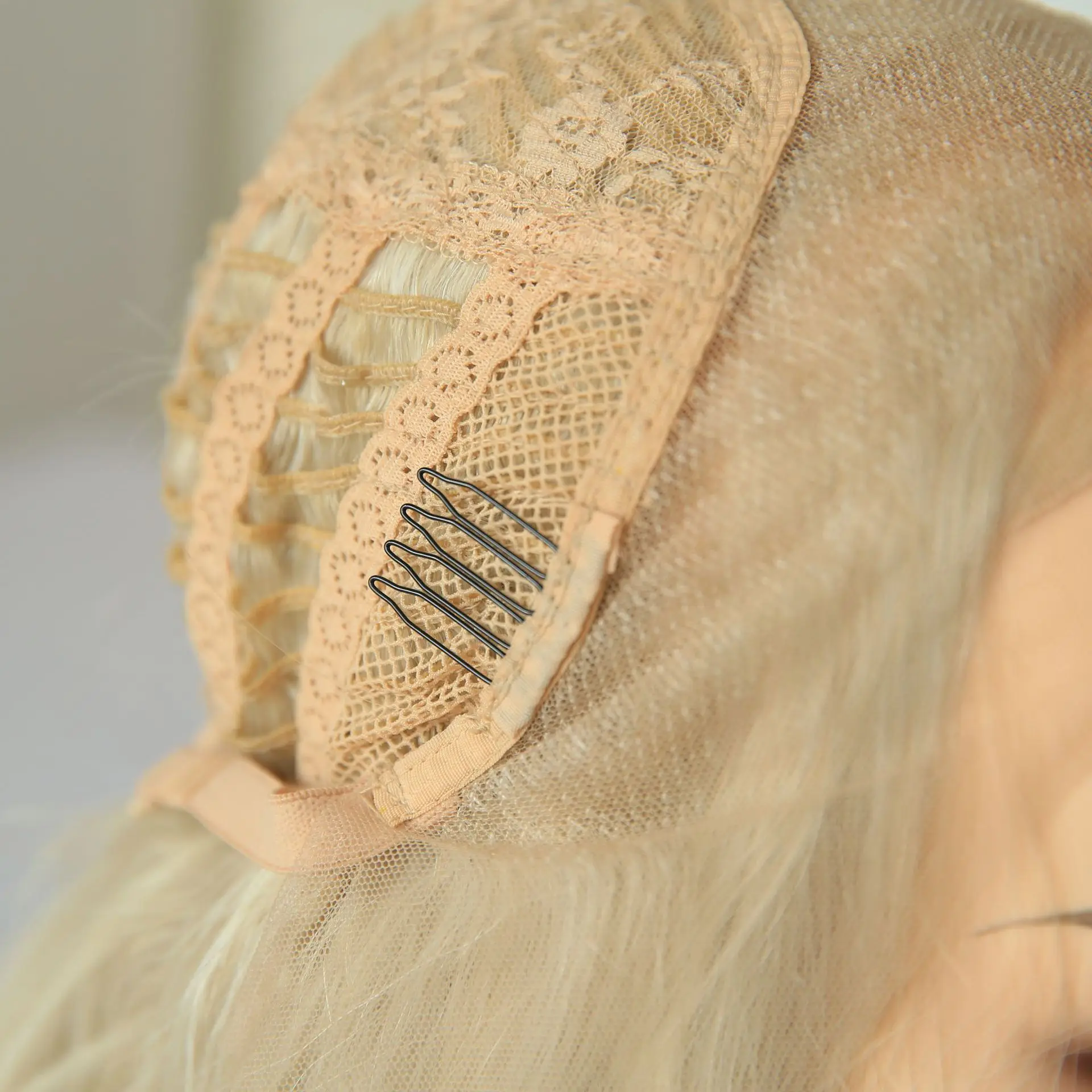 

European and American Style Wig Front Lace Chemical Fiber Wig Full-Head Wig Temperament Long Curly Hair Micro Volume