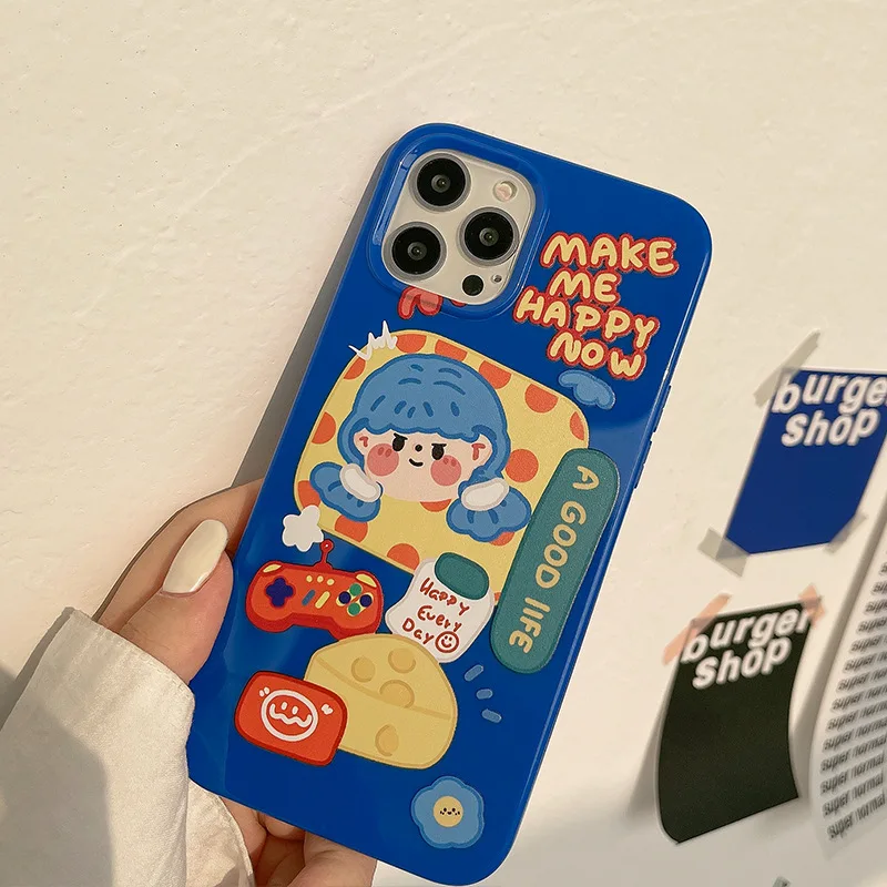 

Cheese Girl Dark Blue Case for iPhone 13 13mini 13Pro 13ProMax 12 12min 12Pro 12ProMax 11 11Pro 11ProMax X XS XSMAX XR 7 8 8Plus