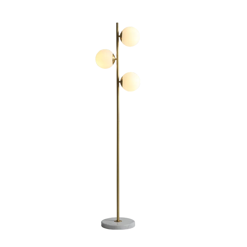 

Northern Gold Copper Brass Floor Lamp 3 Glass Lamp LED Standing Lamps Living Room Art Decoration Salon Drop Ship Free Shipping