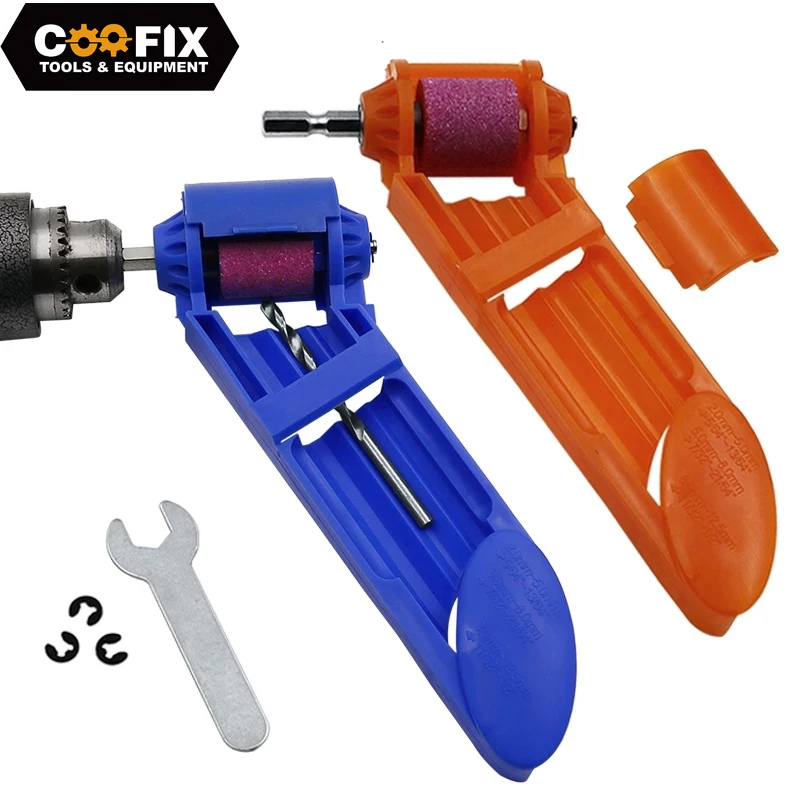COOFIX - Grinding Wheel Drill Drill Bit Sharpener Woodworking Tool Titanium Drill Bit Sharpener Portable 1 Set with Accessories