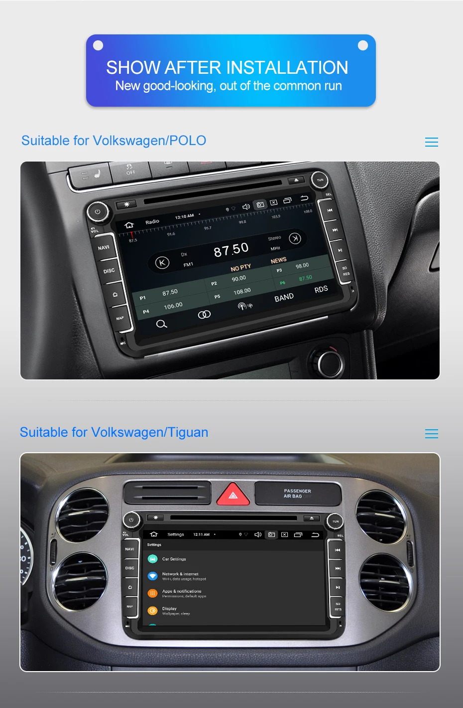 Isudar автомобильный мультимедийный плеер gps Android 9 2 Din для VW/Volkswagen/POLO/PASSAT/Golf радиокамера 8 Core rom 64 игровой ноутбук DSP