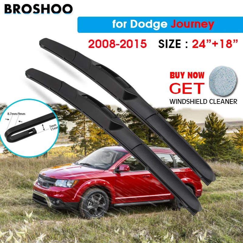 

Car Wiper Blade For Dodge Journey 24"+18" 2008-2015 Auto Windscreen Windshield Wipers Blades Window Wash Fit U Hook Arms