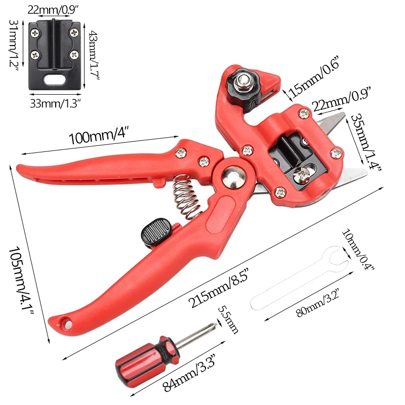 

Grafting Pruner Garden Grafting Set Chopper Vaccination Cutting Tree Gardening Tools with 2 Blade Plant Shears Scissor