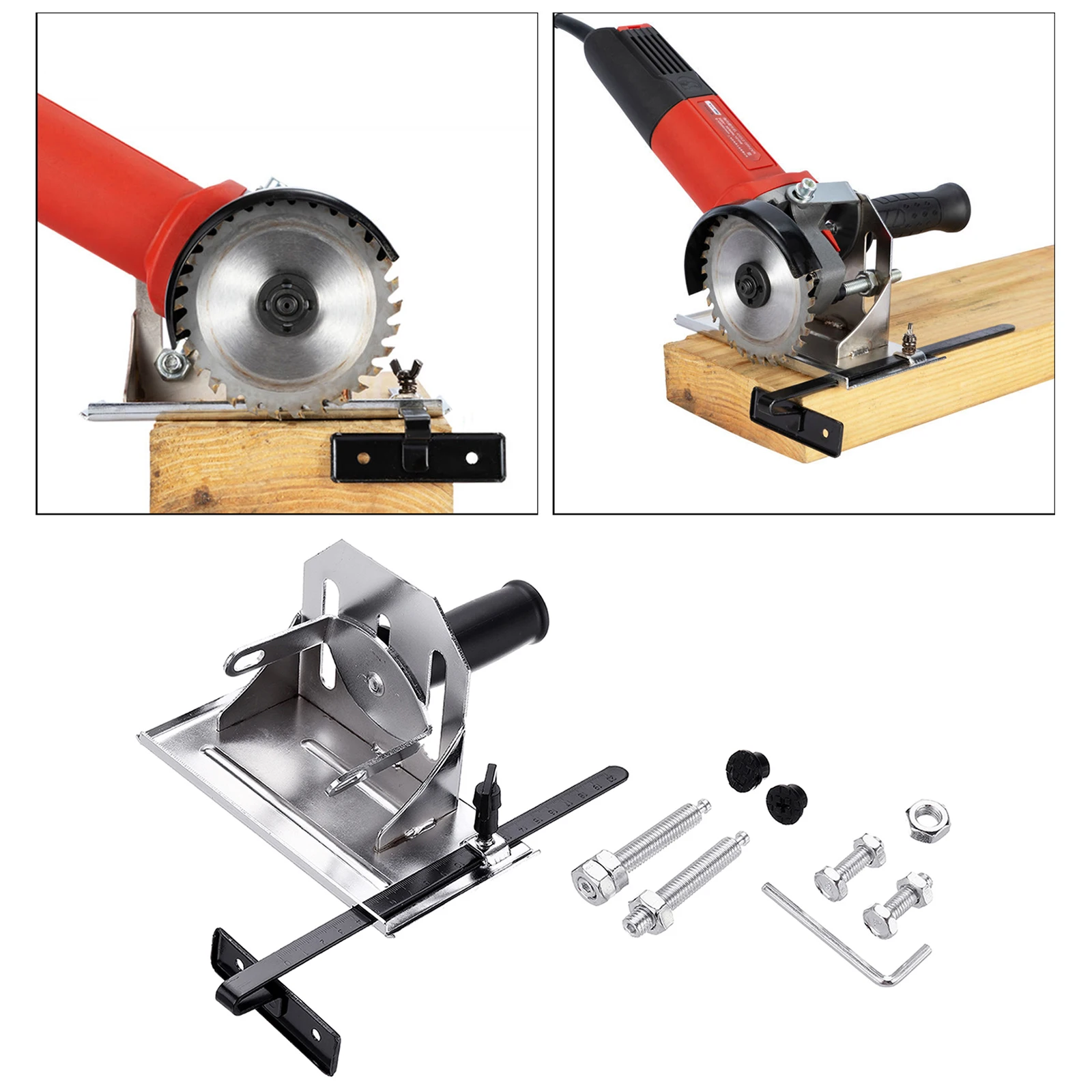 

1pc 45/90/180° Angle Grinder Stand Metal Angle Cutting Fixing Clamp Bracket with Base Plate Cover For 100mm Angle Grinder